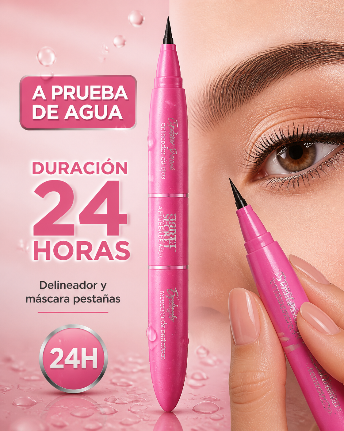 MASCARA PESTAÑAS CON DELINEADOR 2X1 FLOWER SECRET