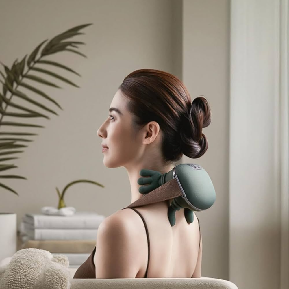 Masajeador De Cuello Con Manos Verde