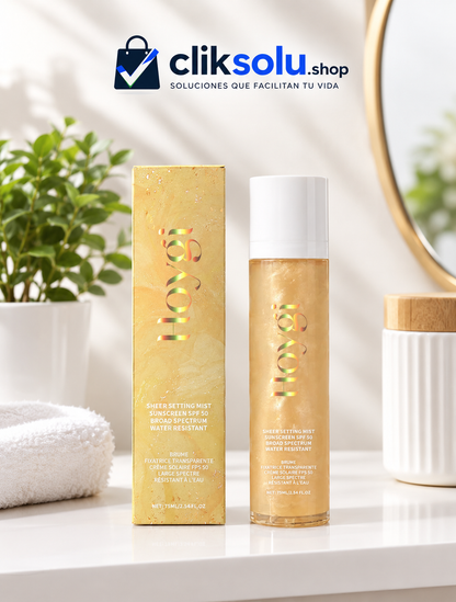 Spray fijador de maquillaje con protector solar