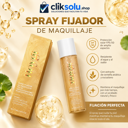 Spray fijador de maquillaje con protector solar