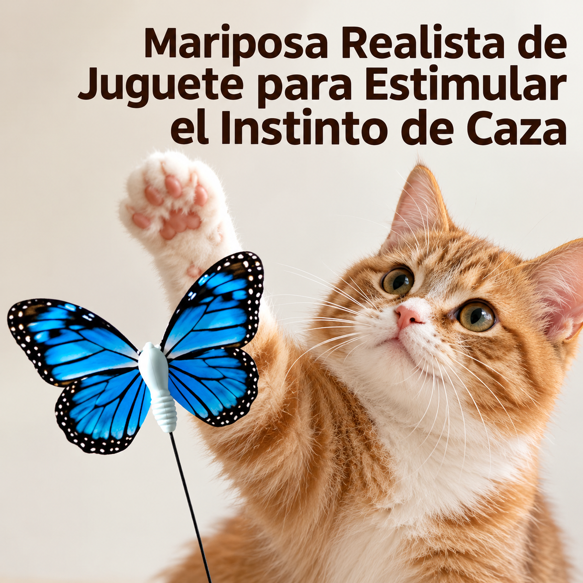 MARIPOSA AUTOMÁTICA PARA GATOS Tu gato juega solo, tú descansas.