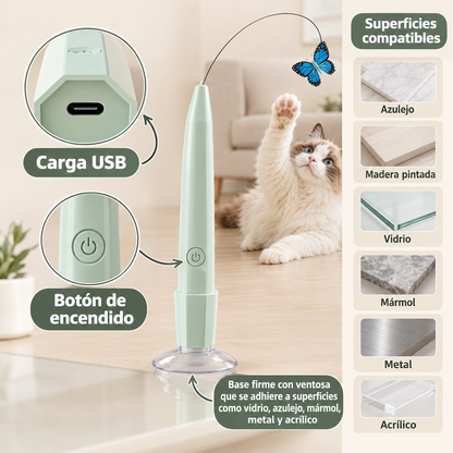 MARIPOSA AUTOMÁTICA PARA GATOS Tu gato juega solo, tú descansas.