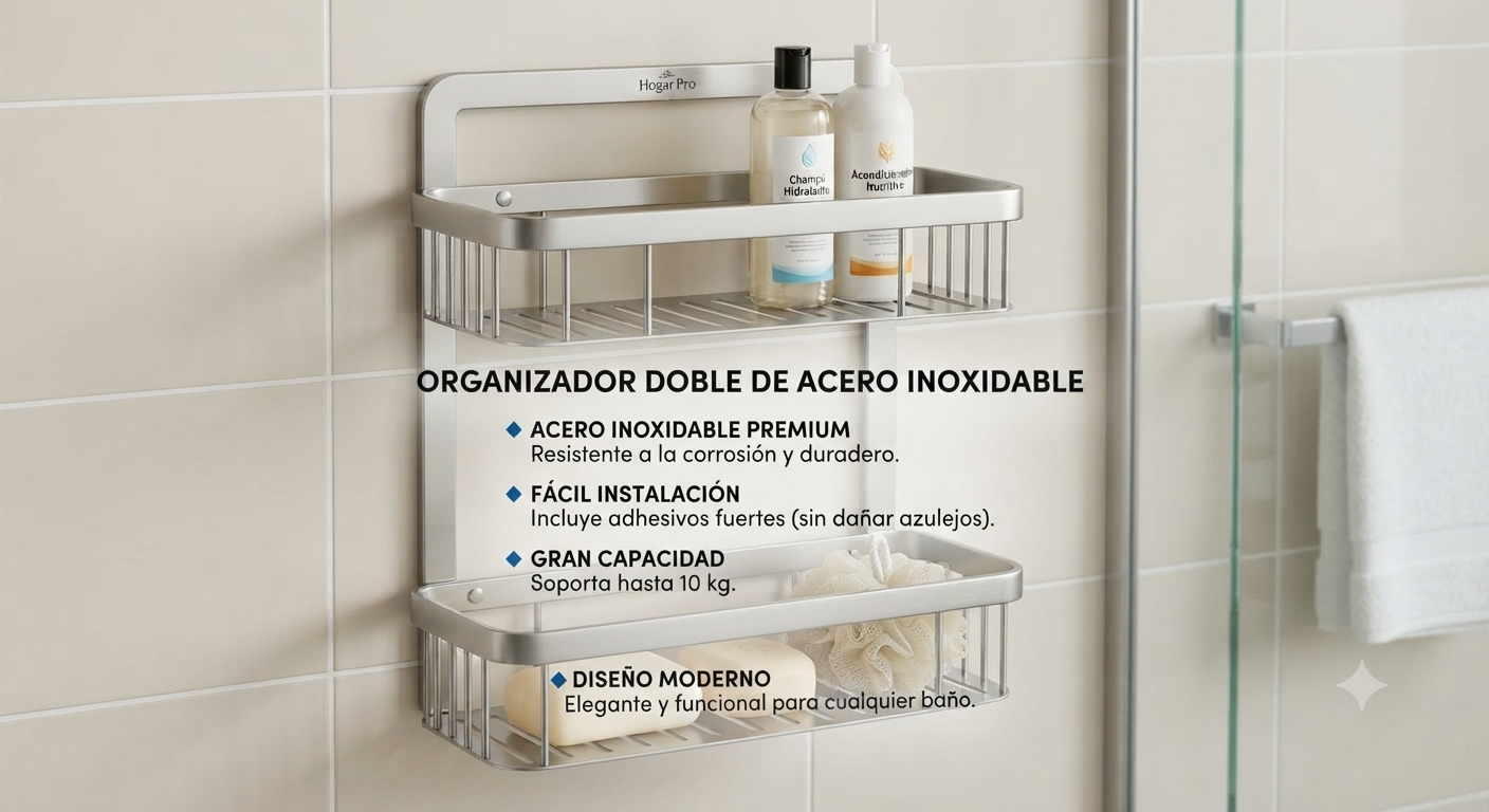 Organizador Doble de Acero Inoxidable