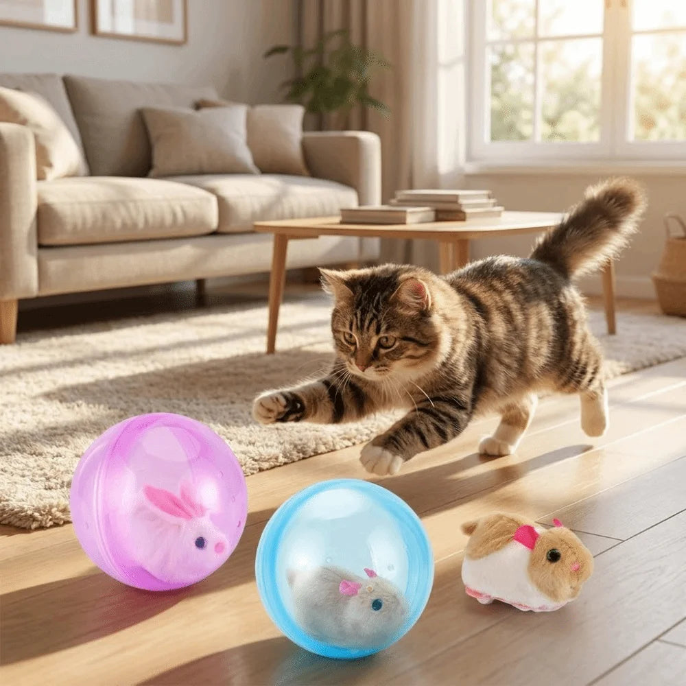 Peluche Rodante Interactivo para Gatos (Se mueve solo)